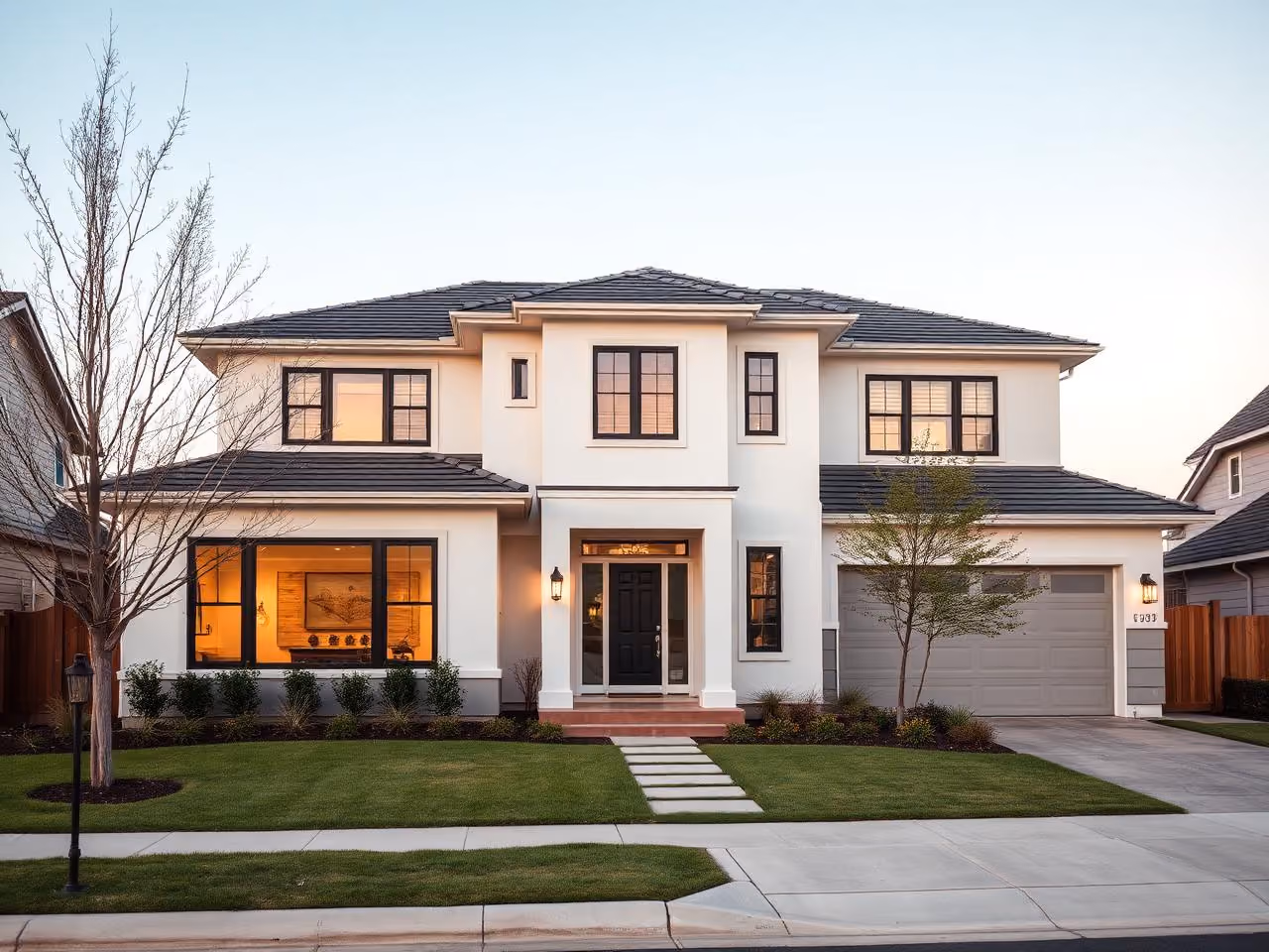 Modern home with high-quality water treatment system installed.